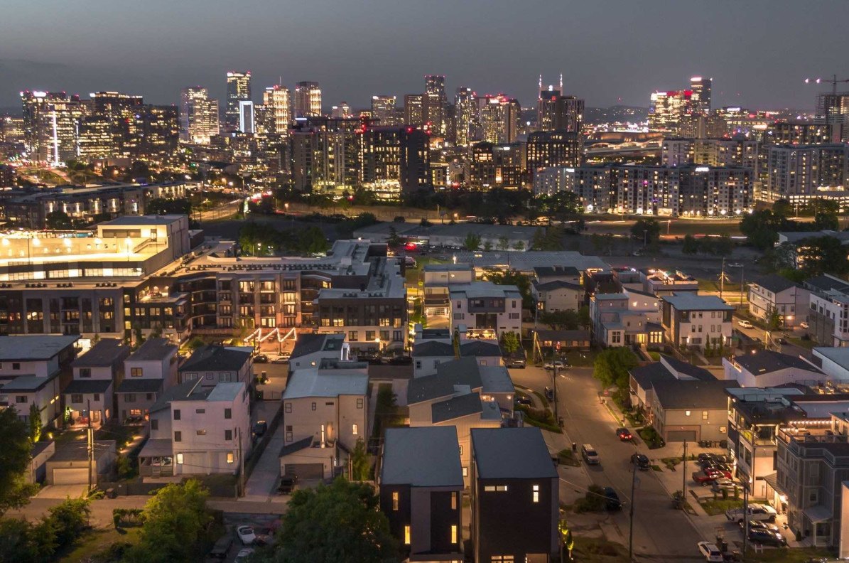 Downtown skyline at dusk